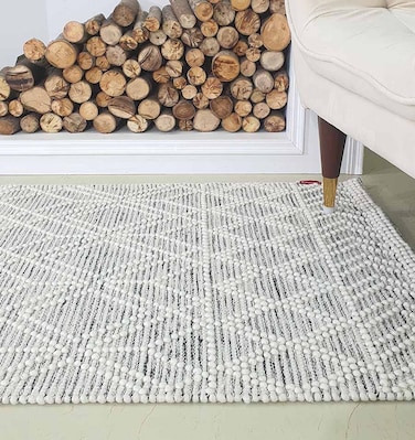 Ramsha Handmade Natural White Color 80X200cm Woven Rug - SRN 019