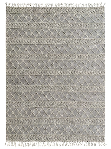 Ramsha Handmade Living Room 300x400cm Natural White Color Living Room Wool &amp; Cotton Woven Rug - SRN 020