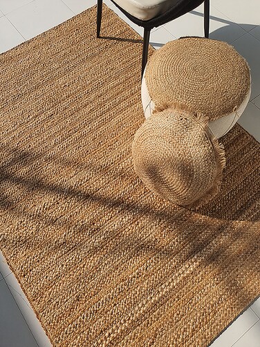 Handmade Natural Color Area rug rectangle shaped rug 300X400 cm Br-021 Braided Jute Rug