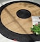 Ramsha Handmade Area Rug Natural &amp; Black Color 200 CM Braided Jute Round Rug - BR 003