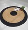Ramsha Handmade Area Rug Natural &amp; Black Color 200 CM Braided Jute Round Rug - BR 003
