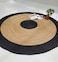 Ramsha Handmade Area Rug Natural &amp; Black Color 200 CM Braided Jute Round Rug - BR 003