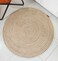 Handmade Natural &amp; White Color 200 CM Braided Jute Round Rug - BR 012