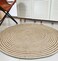 Handmade Natural &amp; White Color 200 CM Braided Jute Round Rug - BR 012
