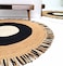 Handmade Natural &amp; Black Color 90 CM Ramsha Braided Jute Round Rug - BR 001