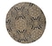 Handmade Natural &amp; Black Color Braided Jute Printed Floor Round Rug -  BR 066 (120 cm)