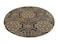 Handmade Natural &amp; Black Color Braided Jute Printed Floor Round Rug -  BR 066 (120 cm)