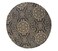 Handmade Natural &amp; Black Color Braided Jute Printed Floor Round Rug -  BR 066 (120 cm)