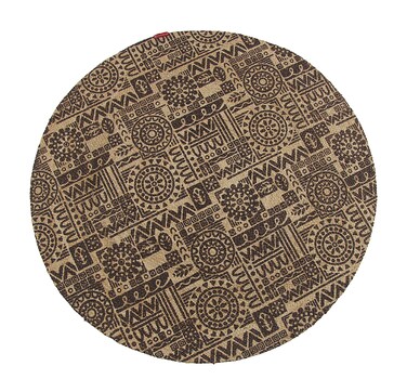 سجادة الجوت المضفرة سجادة سوداء وطبيعية 90 سم سجادة مستديرة الشكل