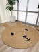 Ramsha kids rug rabbit rug for bedroom 100 cm br-078 Handmade Jute Round Braided Rug