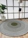 Handmade Ramsha round shaped 120 cm dark Green &amp; White Cotton Braided Rug - BR 079