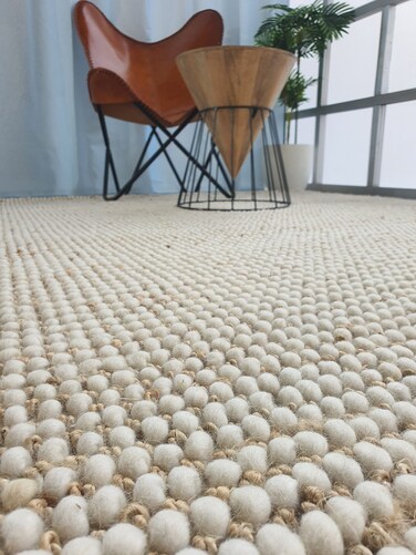 سجادة الجوت المضفرة سجادة سوداء وطبيعية 90 سم سجادة مستديرة الشكل