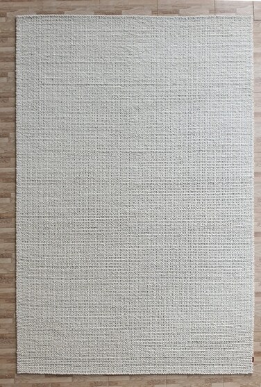 Ramsha Handmade 170x240cm Modern White Color Bedroom Decor Woven Rug - SRN 031