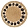 Ramsha Handmade round rug natural nad black color 90 cm rug Braided Jute Floor Round Rug - BR 050