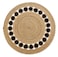 Ramsha Handmade round rug natural nad black color 120 cm rug Braided Jute Floor Round Rug - BR 050