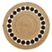 Ramsha Handmade round rug natural nad black color 120 cm rug Braided Jute Floor Round Rug - BR 050