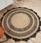 Handmade rug 200 cm round shaped rug Natural and black Color Crochet Jute Round Rug - CR 012