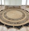 Handmade rug 200 cm round shaped rug Natural and black Color Crochet Jute Round Rug - CR 012