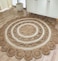 Handmade Outdoor rug 200 cm round shaped rug Natural Color CR-014 Crochet Jute Round Rug