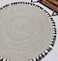 سجادة الجوت المضفرة سجادة سوداء وطبيعية 90 سم سجادة مستديرة الشكل