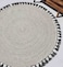 سجادة الجوت المضفرة سجادة سوداء وطبيعية 90 سم سجادة مستديرة الشكل