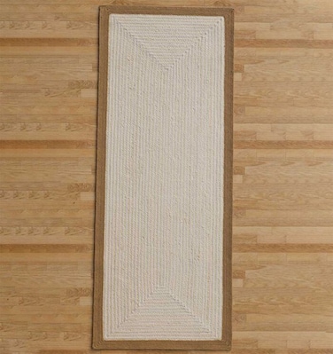 Ramsha Natural and Bleach White Color Hallway Home Decor Rectangle 80X200 cm Jute Rug - BR 089
