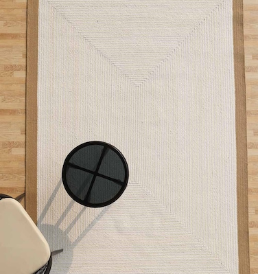 Natural and Bleach White Color Ramsha Bedroom Home Decor Rectangle 170X240 cm Jute Rug - BR 089