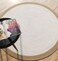 Natural and Bleach White Color Ramsha Living Room Home Decor 120 cm Round Jute Rug - BR 089