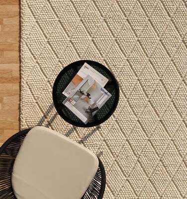 سجادة الجوت المضفرة سجادة سوداء وطبيعية 90 سم سجادة مستديرة الشكل