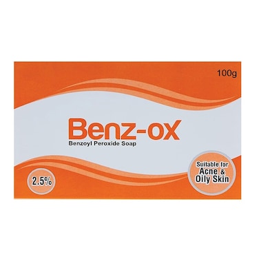 Benz-ox Benzoyl Peroxide Soap For Acne Treatment &amp; Oily Skin 100 g