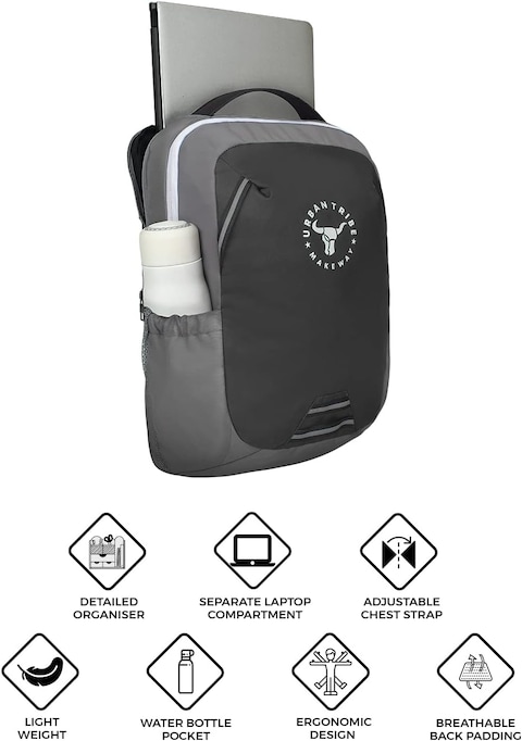 URBAN TRIBE Amigo Lite Laptop Backpack, Black, L, Casual