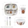 Dinewell 5-Piece Kids Dinner Set &ndash; Wildlife Theme &ndash; Jungle Animal Print Tableware with Sectioned Plate, Bowl, Cup, Spoon &amp; Fork &ndash; BPA-Free, Child-Friendly Design &ndash; DWKS001WIL