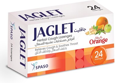 Jaglet Herbal Cough Lozenges - Relieves Cough &amp; Sore Throat - Orange Flavour - 24's