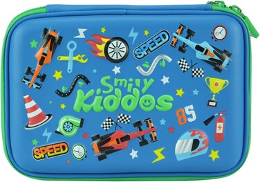 مقلمة سمايلي كيدوز ذات حجرة واحدة، زرقاء أنيقة وجذابة، ذات سعة كبيرة، مصنوعة من مادة إيفا الصلبة، منظم متعدد الاستخدامات للأطفال في المدرسة، للبنات والأولاد