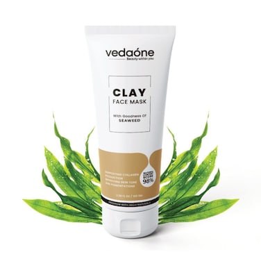 Clay Face mask with seaweed  100 Grams  Natural Clay Face Mask for both men and women   For Reduce Pigmentations  Supports Skin Brightening, Deep Cleansing, Tightens Pores, Oil Balance.