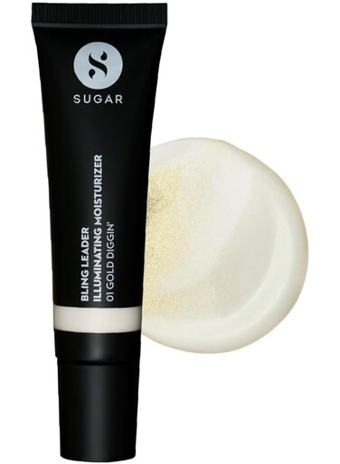 Bling Leader Illuminating Moisturizer 01 Gold Diggin' Warm Gold Highlighter with Pearl Finish Lightweight Moisturizer and Highlighter, Protects against Pollution, Multi