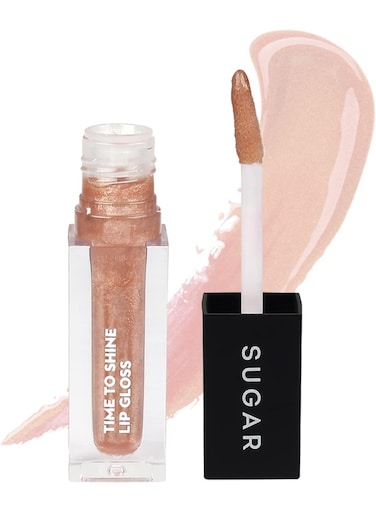 Time To Shine - Lip Gloss - 10 Princess Aurora (Golden beige with Shimmer) - 4.5 gms - High Shine Lip Gloss with Jojoba Oil