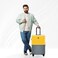 Nasher Miles Istanbul Hard-Sided ABS and PC Luggage Set of 3   55cm, 65cm &amp; 75cm   8 Wheels Small, Medium &amp; Large Trolley Bag for Travel   Suitcase (Yellow Grey)