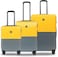 Nasher Miles Istanbul Hard-Sided ABS and PC Luggage Set of 3   55cm, 65cm &amp; 75cm   8 Wheels Small, Medium &amp; Large Trolley Bag for Travel   Suitcase (Yellow Grey)