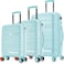 Nasher Miles Paris Hard-Sided Polypropylene Luggage Set of 3   55cm, 65cm &amp; 75cm   8 Wheels Small, Medium &amp; Large Trolley Bag for Travel   Suitcase (Pastel Green)