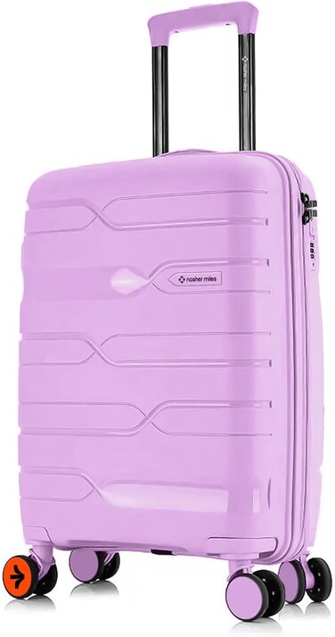 Nasher Miles Paris Hard-Sided Polypropylene Check-in Luggage 24 inch   65cm   8 Wheels Medium Trolley Bag for Travel   Suitcase (Purple)