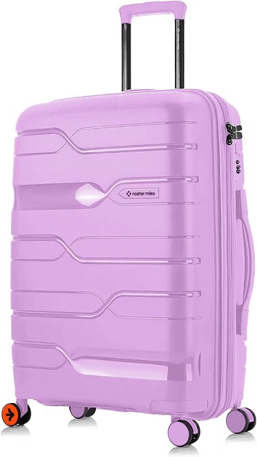 Nasher Miles Paris Hard-Sided Polypropylene Check-in Luggage 28 inch   75cm   8 Wheels Large Trolley Bag for Travel   Suitcase (Purple)