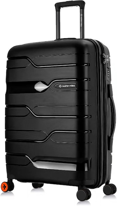 Nasher Miles Paris Hard-Sided Polypropylene Check-in Luggage 28 inch   75cm   8 Wheels Large Trolley Bag for Travel   Suitcase (Black)
