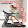 جهاز المشي الكهربائي القابل للطي PowerMax Fitness TDM-97 بقوة 4 حصان، مزود بمحرك يدوي قابل للتعديل، و12 برنامج تمرين مُعد مسبقًا، وسرعة قصوى 12 كم/ساعة، ومنفذ AUX، ومكبر صوت   جهاز تمارين القلب مناسب لوزن مستخدم يصل إلى 110 كجم، مزود بمستشعر معدل ضربات القلب، لون أسود