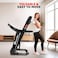 جهاز المشي الكهربائي القابل للطي PowerMax Fitness TDM-97 بقوة 4 حصان، مزود بمحرك يدوي قابل للتعديل، و12 برنامج تمرين مُعد مسبقًا، وسرعة قصوى 12 كم/ساعة، ومنفذ AUX، ومكبر صوت   جهاز تمارين القلب مناسب لوزن مستخدم يصل إلى 110 كجم، مزود بمستشعر معدل ضربات القلب، لون أسود