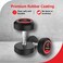 PowerMax Fitness 7.5kg Rubber Coated Round Dumbbells Pair (Set of 2) for Home Gym &amp; Commercial Use   Durable, Floor-Friendly Free Weights   Ideal for Strength Training, Muscle Building, Cardio Workout