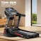 جهاز المشي المنزلي PowerMax Fitness Tdm-96M بقوة 4 حصان، يتحمل حتى 110 كجم، سرعة حتى14 كم، 4 مستويات ميل يدوية، بلوتوث للتطبيقات، ومكبر صوت، ومشغل MP3، وجهاز تدليك، وجهاز كارديو قابل للطي، وشاشة LCD.