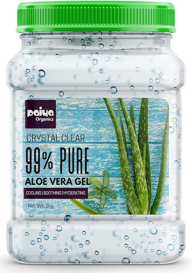 Paiya Organics Crystal Clear Aloe Vera Gel for Aftersun &amp; Skin Soothing 1kg - Sunburn Relief &amp; Lightweight Moisturiser