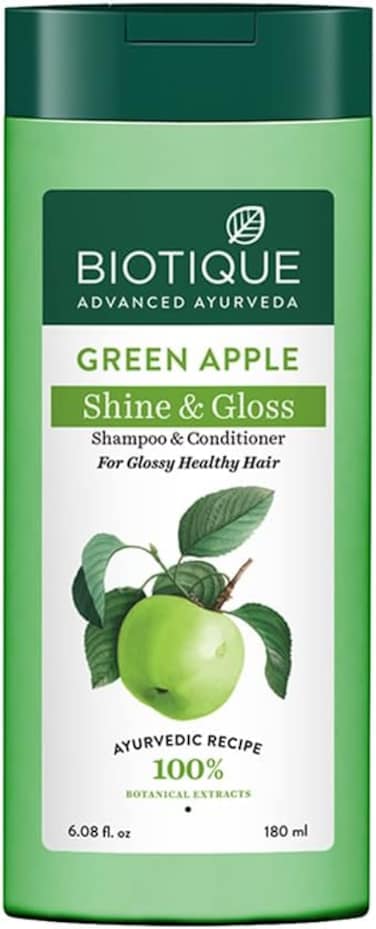 Biotique Bio Green Apple Fresh Daily Purifying Shampoo &amp; Conditioner for Oily Scalp &amp; Hair, 180 ml