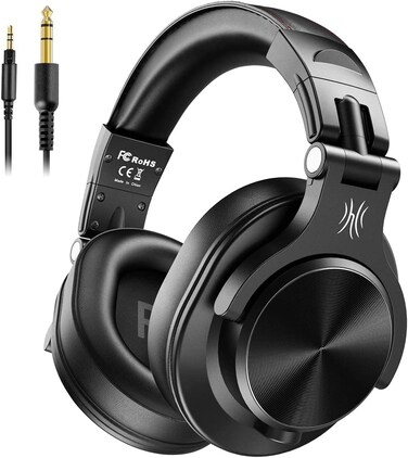 OneOdio A71 Hi-Res Studio Recording Headphones - Wired Over Ear Headphones with SharePort, Professional Monitoring &amp; Mixing Foldable Headphones with Stereo Sound (Black)